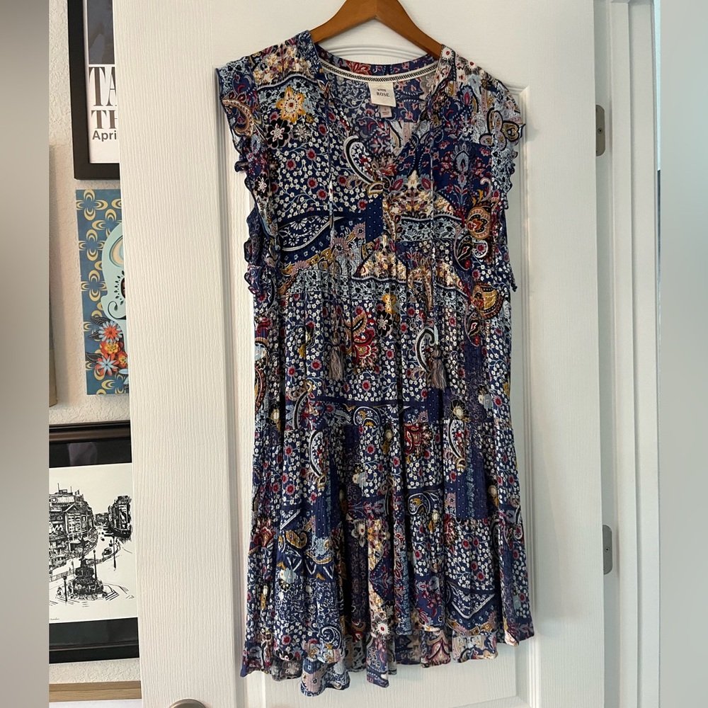 Knox Rose Blue Mino Dress Small